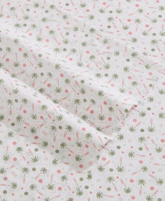 Pickleball Palm 200-Thread Count Washed Cotton 4-Pc. Sheet Set, Queen