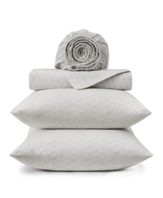 Line Palms 200-Thread Count Washed Cotton 4-Pc. Sheet Set, Queen