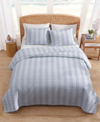 Bahama Weekend Stripe Cotton Reversible 3-Pc. Quilt Set, Full/Queen