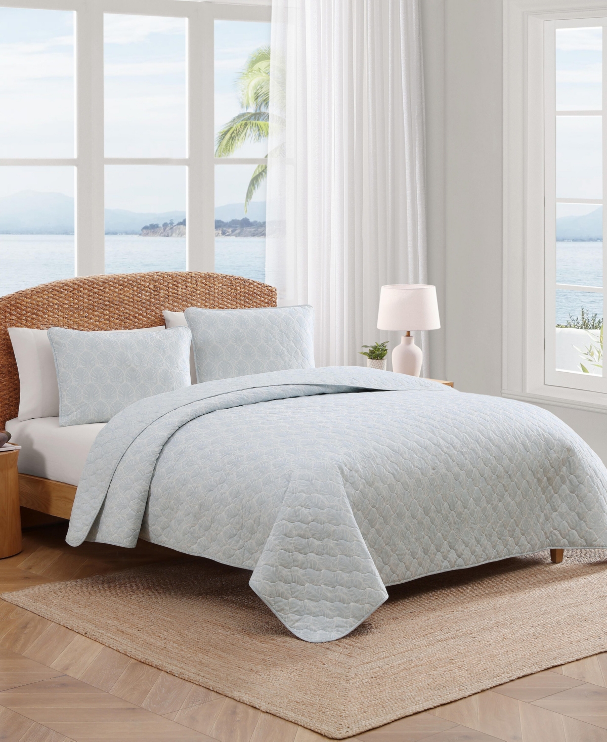 Tommy Bahama Home Line Palms Cotton Reversible 3-Pc. Quilt Set