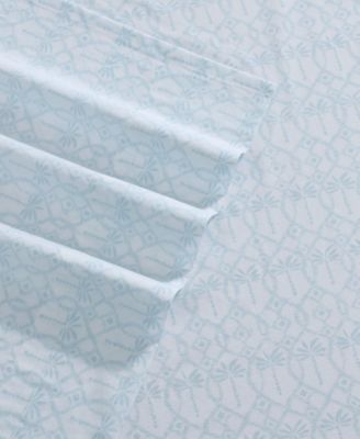 Palm Tree Ikat 200-Thread Count Washed Cotton 4-Pc. Sheet Set, King