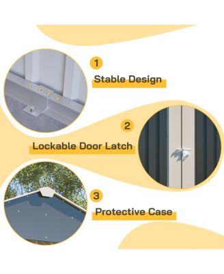 12x20 FT Metal Shed Garage - 1810 CUFT, Double-Door, All-Weather Storage