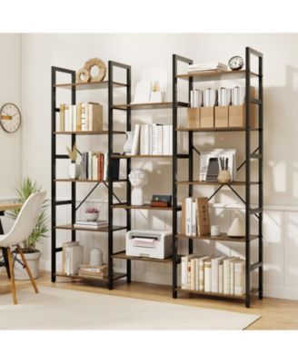 5-tier Triple Wide Heavy-duty Metal Frame Industrial Bookshelf.