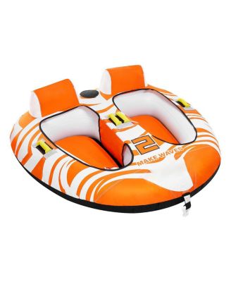 2-Person Towable Boat Tube with Dual Cockpits and Nylon Cover