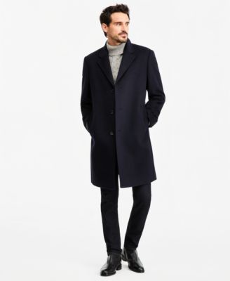 Men's Classic-Fit Luxury Wool Cashmere Blend Kavon Overcoat
