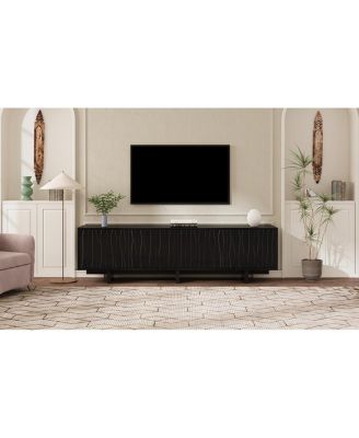 Retro Wood Grain TV Stand for TVs up to 75", Rustic Media Console with Storage