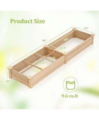 Wooden Raised Garden Bed with 2 Planter Boxes