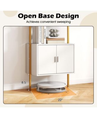 72.5 Inch Tall Bookshelf with Cabinet Anti-Tipping Kits and Metal