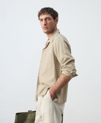 Men's Bowling Collar Cotton Overshirt