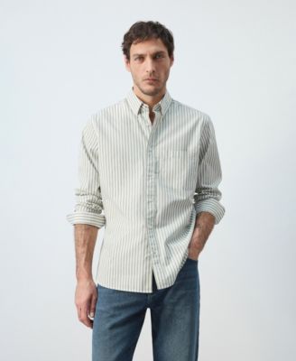 Men's Cotton Regular-Fit Striped Shirt