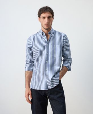 Men's Cotton Regular-Fit Striped Shirt