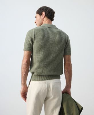 Men's Waffle Knit Polo Shirt