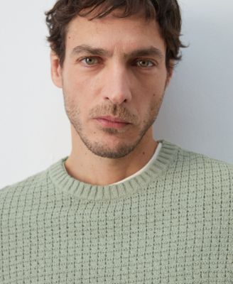 Men's Lace Pattern Knit Sweater