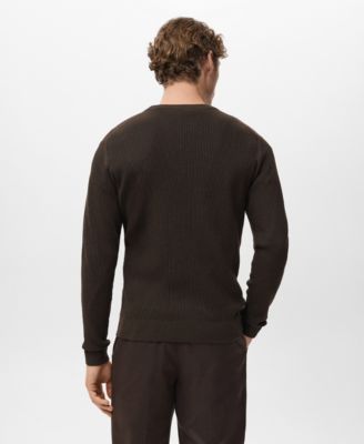 Men's Fine Rib-Knit Cotton Sweater