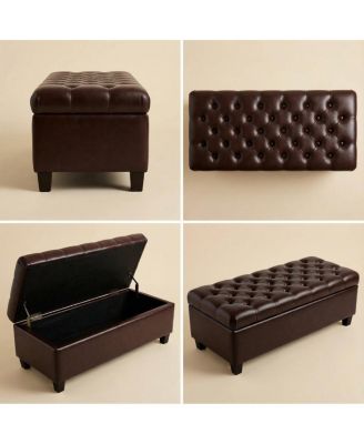 Storage Ottoman Bench with Safety Hinges