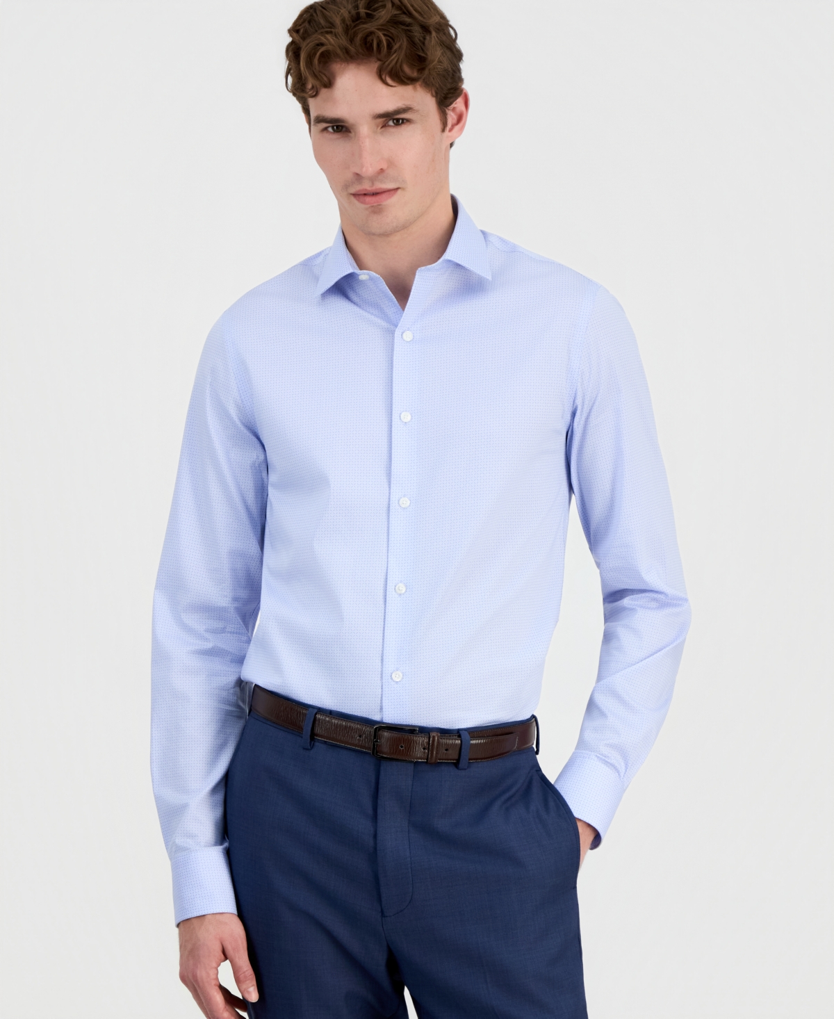 Tommy Hilfiger Men's Geometric Pattern Dress Shirt