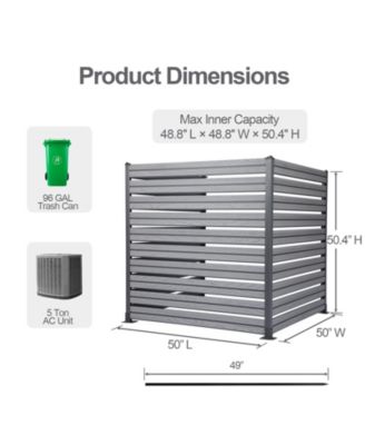 Patio Privacy Screen 49''W x 50''H Air Conditioner Fence, 3 Panels Trash Can and Pool Equipment Enclosure, Decorative AC Unit Fence for Garden