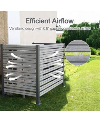 Patio Privacy Screen 49''W x 50''H Air Conditioner Fence, 3 Panels Trash Can and Pool Equipment Enclosure, Decorative AC Unit Fence for Garden