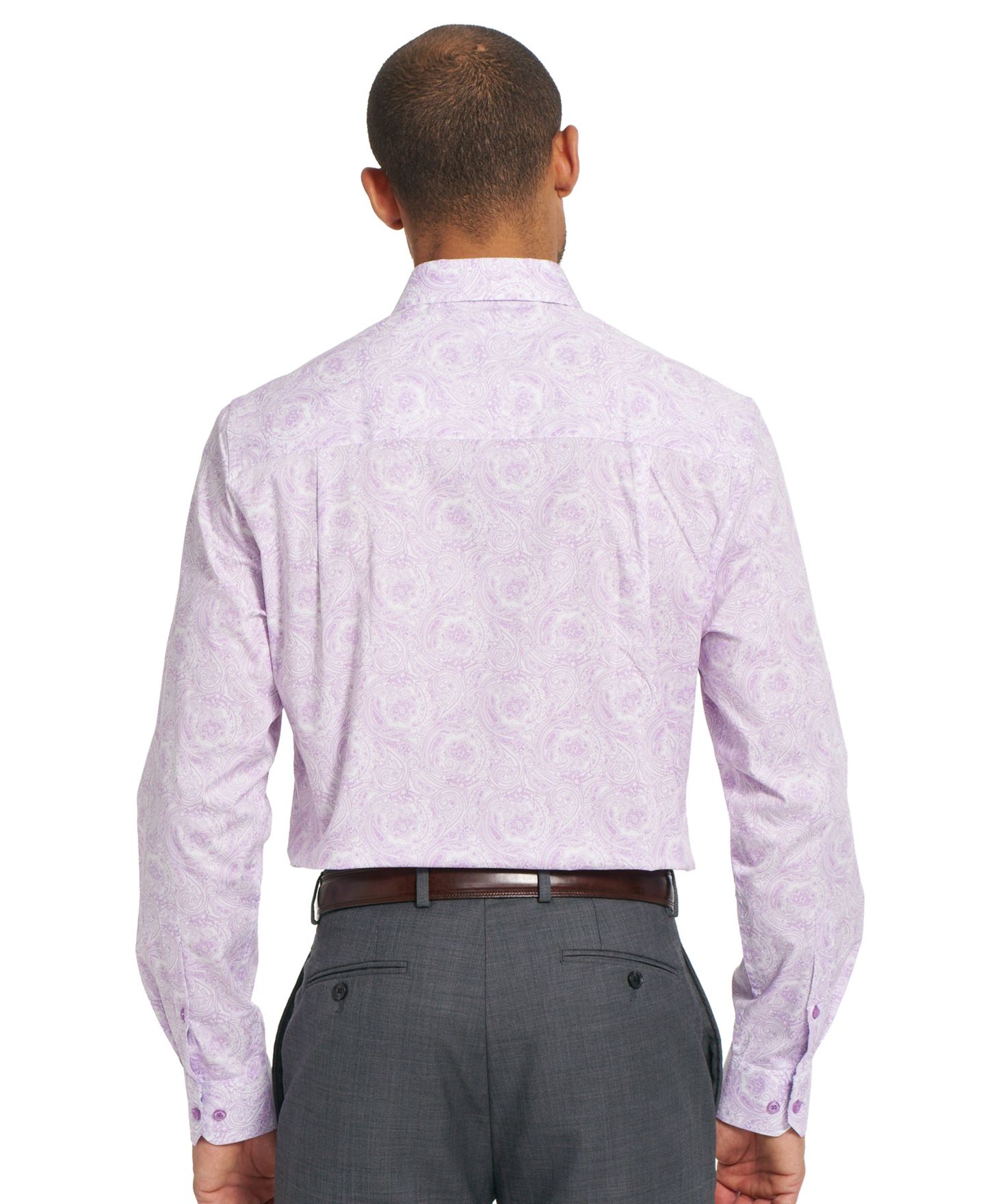 Мужская рубашка Nick Graham Fenway Paisley Spread Collar Dress Shirt, цвет: Фиолетовый — фото 6