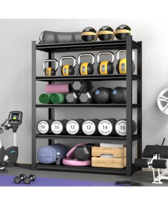 59" Wide Black Metal Shelves with 5 Removable Dividers