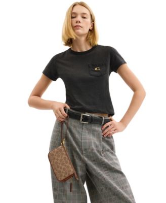 Plaza Mini Signature Canvas Slim Shoulder Bag 18