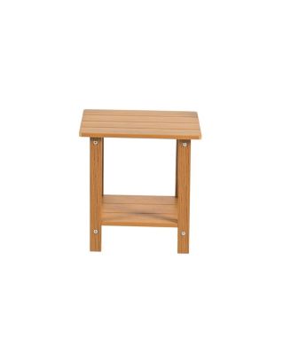  Wood-grain imitation side table with textured finish, perfect for outdoor picnics