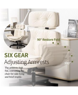 Modern Swivel Gaming Chair PU Lounge Desk Chair with Wide Seat, Swivel Office Chairs