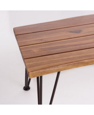 Outdoor Coffee Table – Wood & Metal Frame