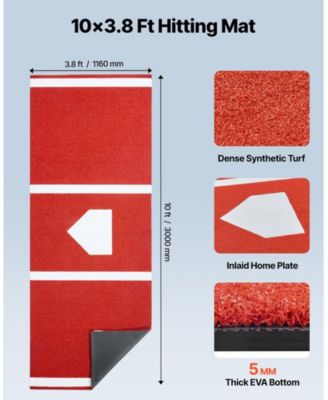 10 x 3.8 Ft Baseball Hitting Mat with Home Plate