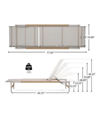 Adjustable Patio Chaise Lounge with Aluminum Frame