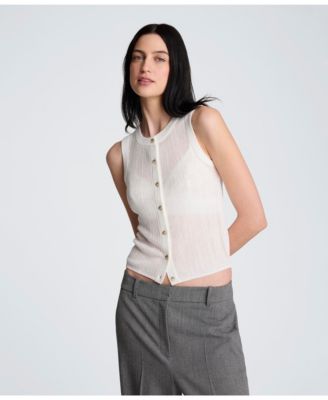 Women's Sheer Variegated Rib Vest