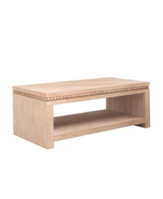 Modern Wood Coffee Table - 47" Rectangular, Open Shelf