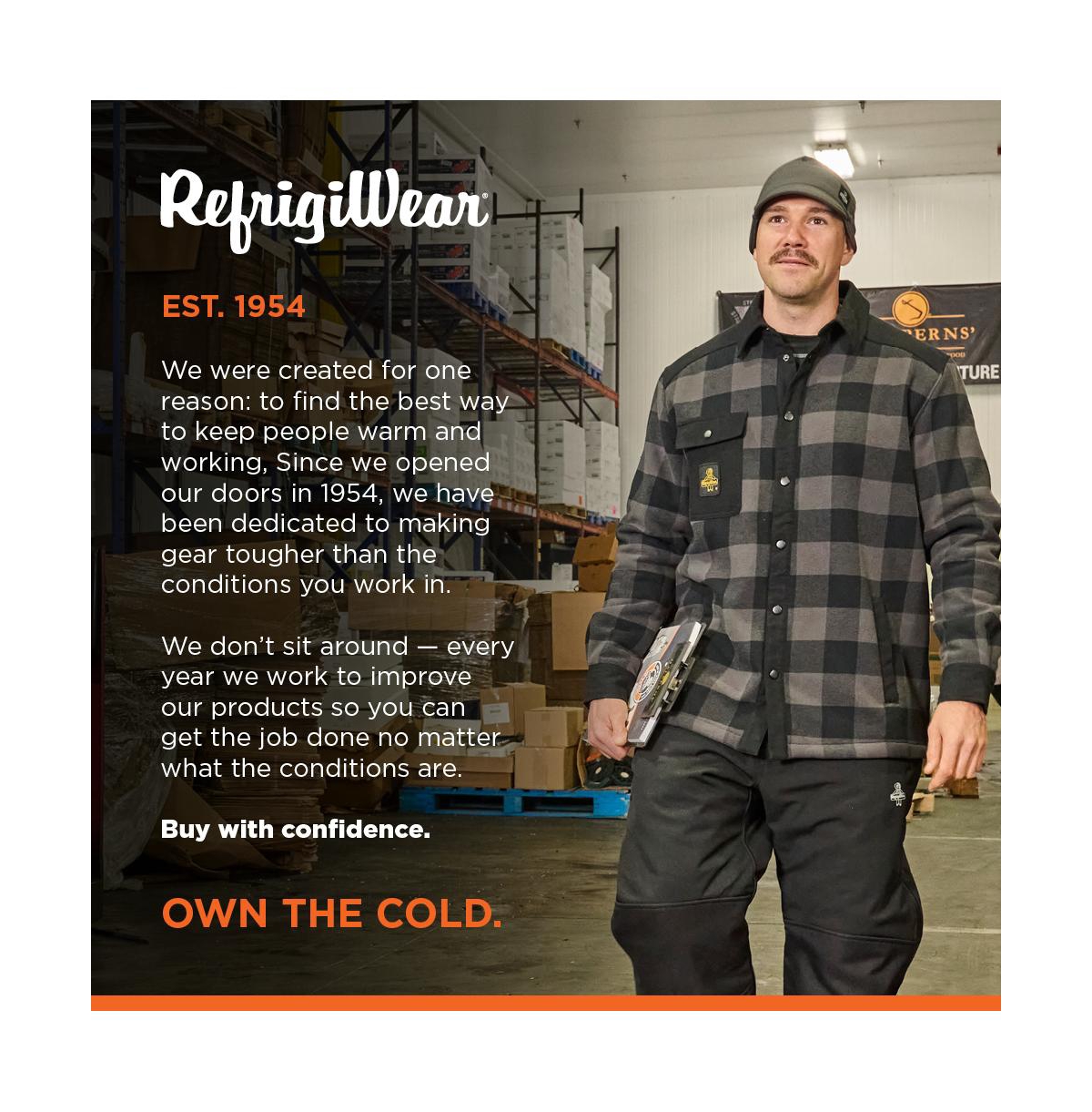 RefrigiWear Men's Heavyweight Flannel Work Shirt