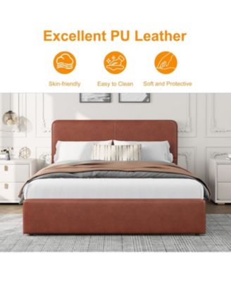 Full Upholstered Platform Bed Frame with Headboard & Storage Drawers, Wood Slats Support, Easy Assembly