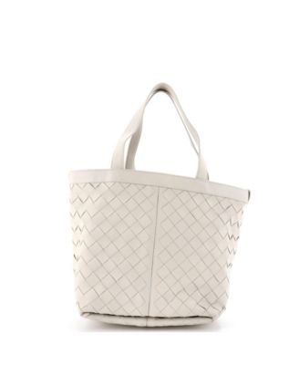 Small Flip Flap Tote Intrecciato Leather