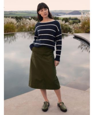 Women's Stripe Boat Neck Sweater