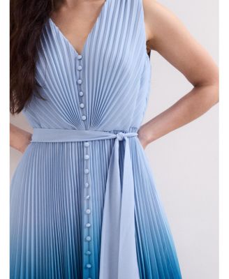 Women's Mira Pleated V-Neck Midi Dress