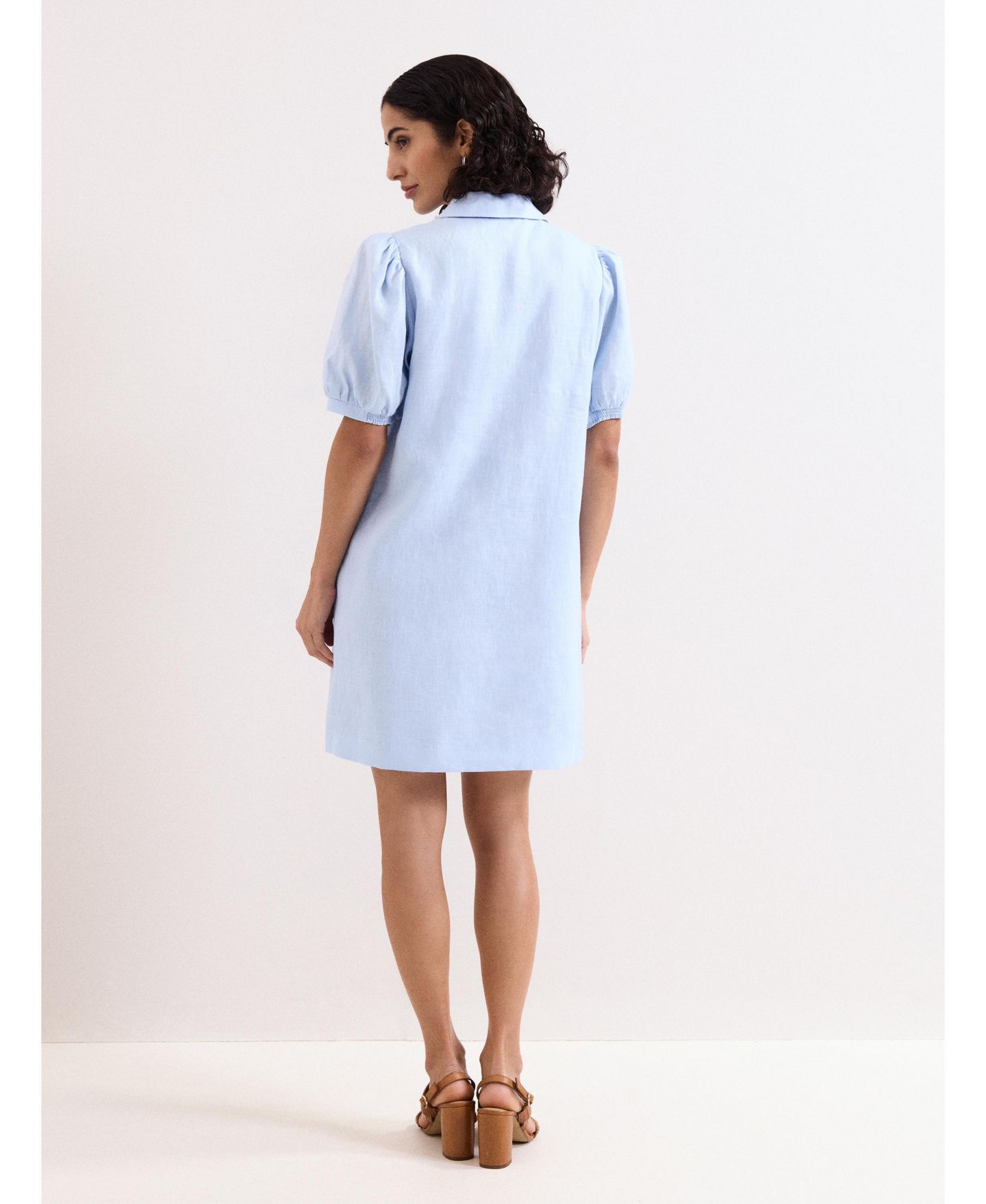 Женское платье Phase Eight Candice Linen, цвет: Бледный синий — фото 3