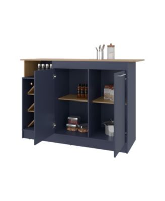 OKER kitchen cabinet with island, bottle rack, and shelves for organizing your home