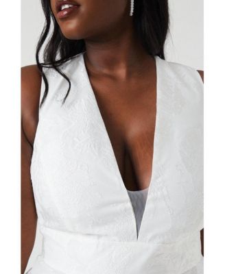 Women's Plunge Neck Maxi Wedding Dress