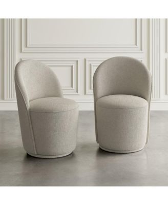 Landon Mid-Century Modern Upholstered Swivel Dining Chair