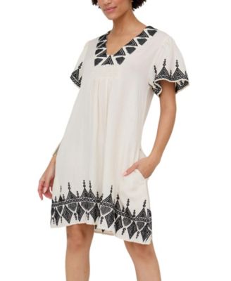 Women's Liberty V-Neck Embroidered Mini Dress