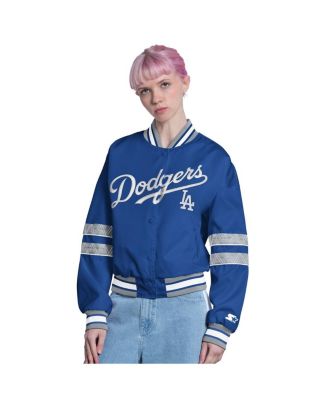 Women's Royal Los Angeles Dodgers Interception Full-Snap Varsity Jacket