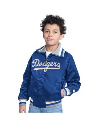 Big Boys and Girls Royal Los Angeles Dodgers the Captain Jr. Cooperstown Collection Full-Zip Varsity Jacket