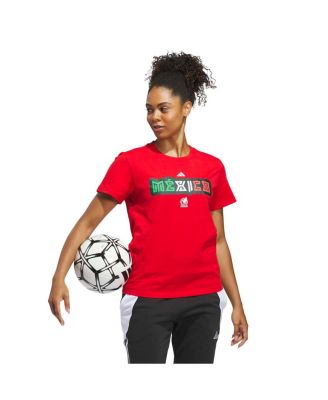 Women's Red Mexico National Team Jersey Hook T-Shirt