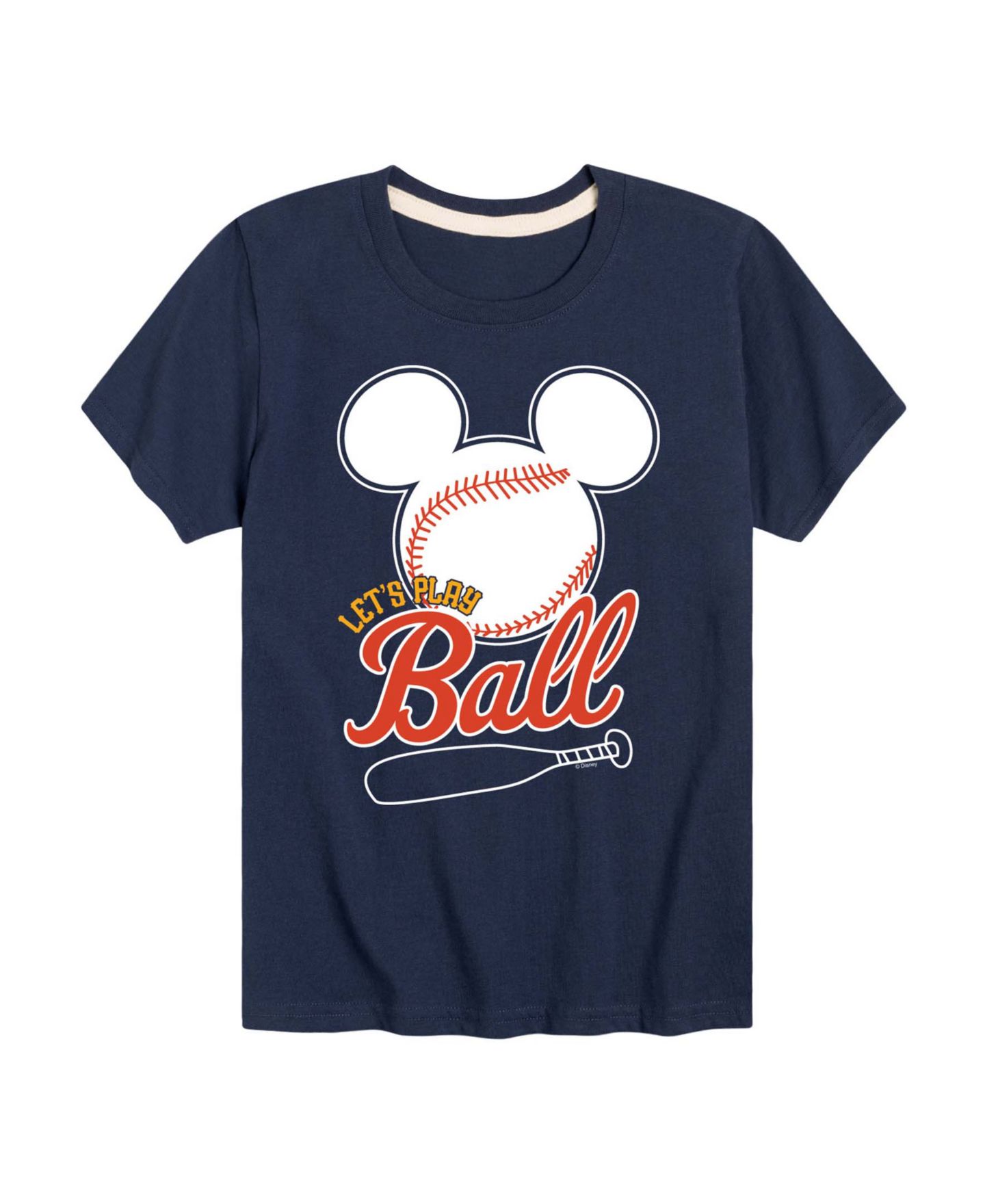 Футболка Disney Mickey Lets Play Ball Short-Sleeve Graphic для мальчиков-малышей, цвет: Тёмно-синий — фото 1