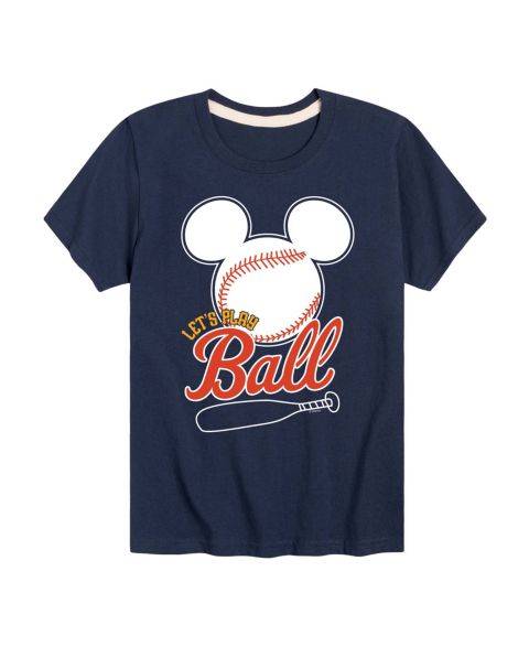 Футболка Disney Mickey Lets Play Ball Short-Sleeve Graphic для мальчиков-малышей, цвет: Тёмно-синий