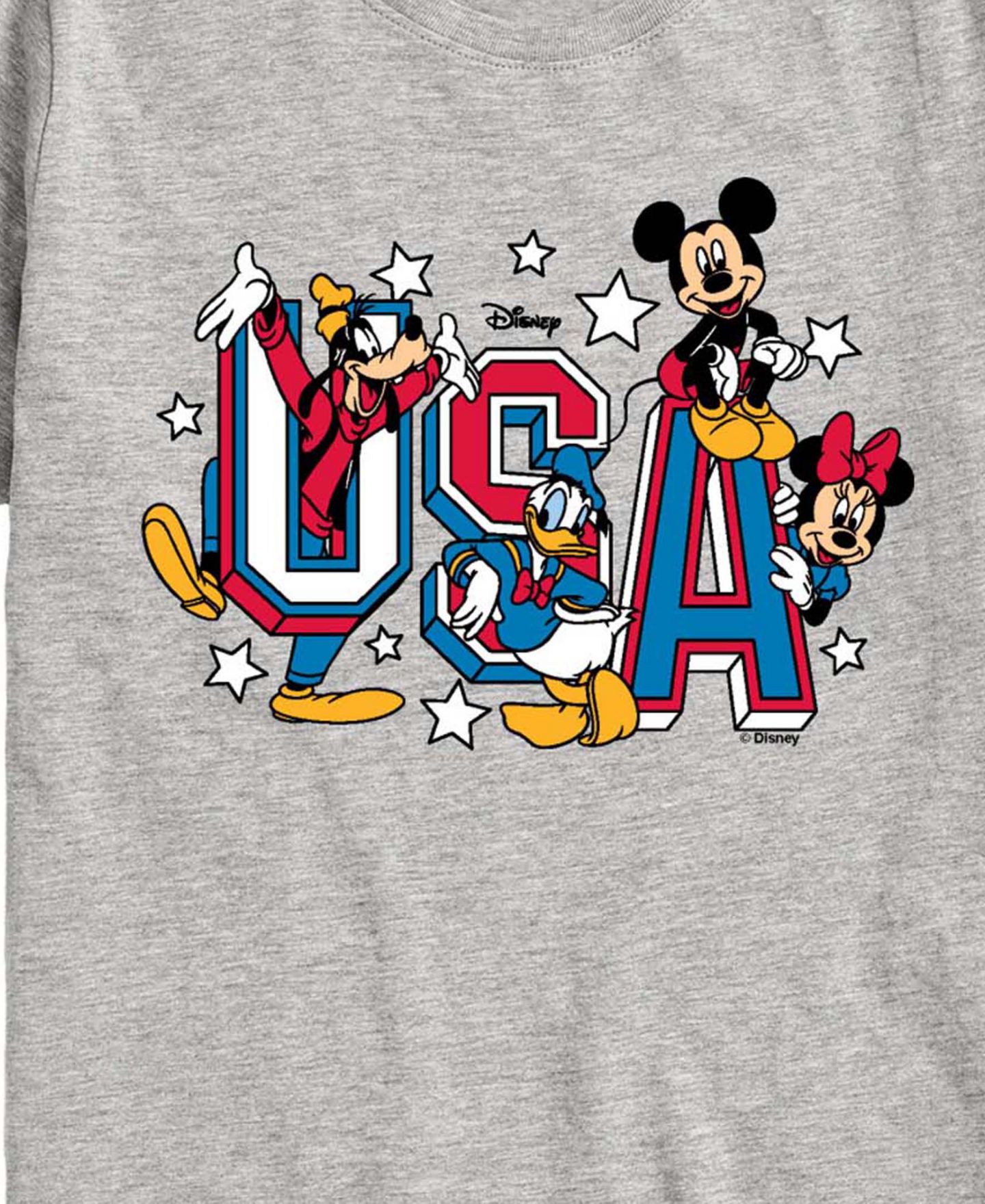 Футболка Disney Mickey and Friends USA Short-Sleeve Graphic для мальчиков-малышей, цвет: Меланжевый — фото 3