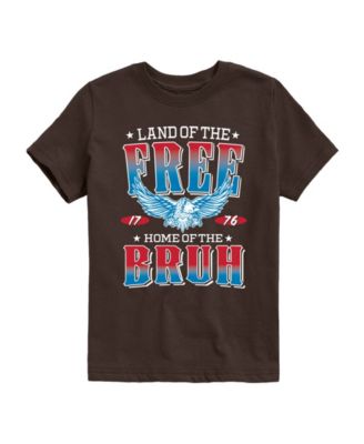 Boys' 8-20 Land Of The Free Home Of The Bruh Short-Sleeve Graphic T-Shirt