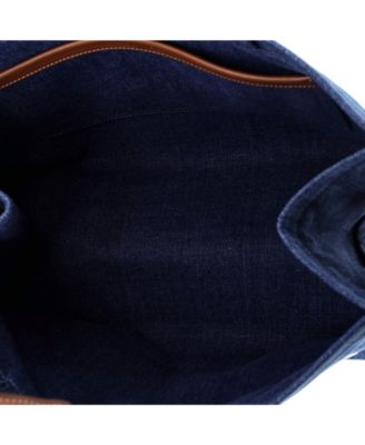 Large Cabas Thais Tote Denim with Applique